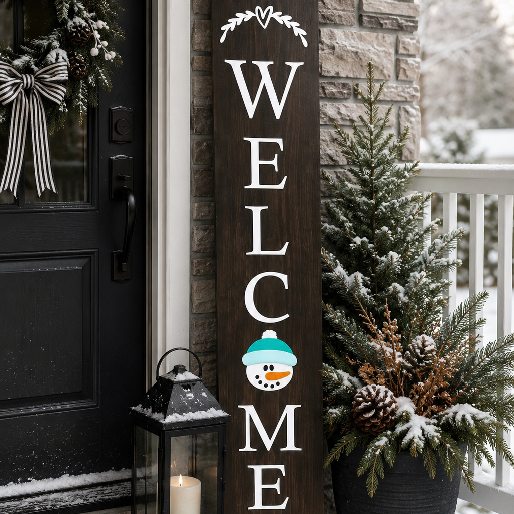 Snowman Face Insert for 5' Tall Welcome Sign