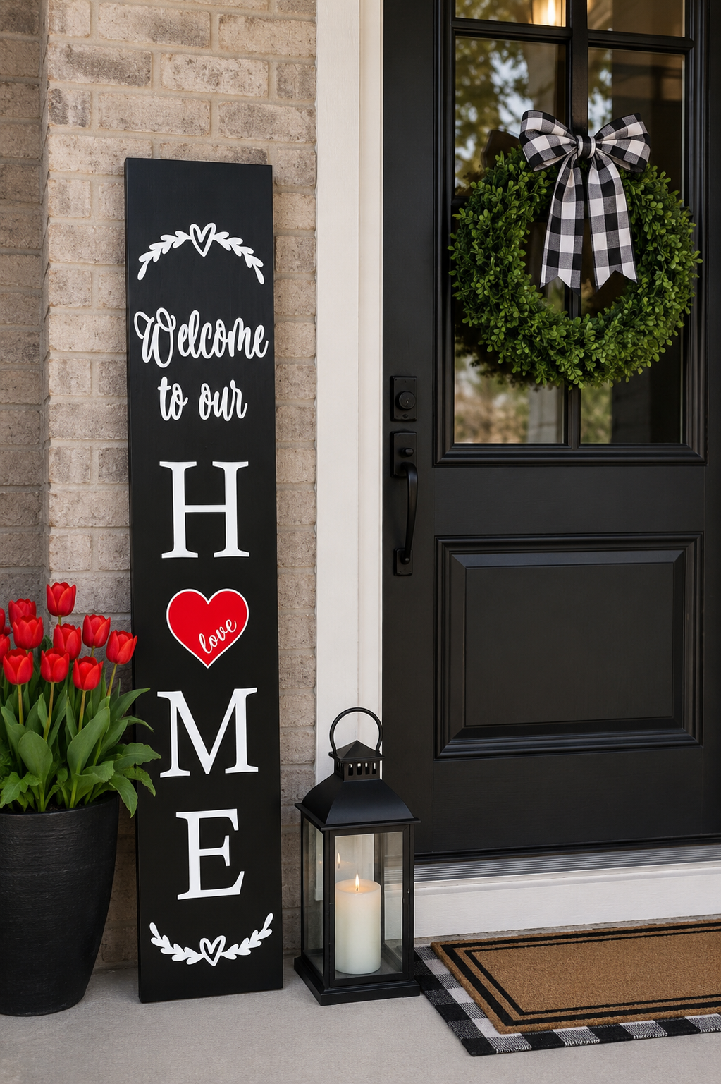 Red heart Insert with engraved love for 5' Tall Welcome Sign