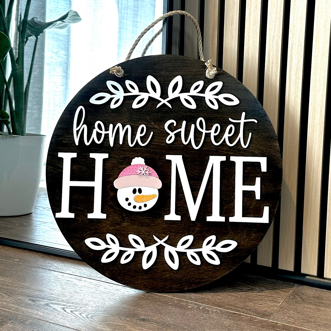 Snowman face Insert For ROUND Welcome Sign