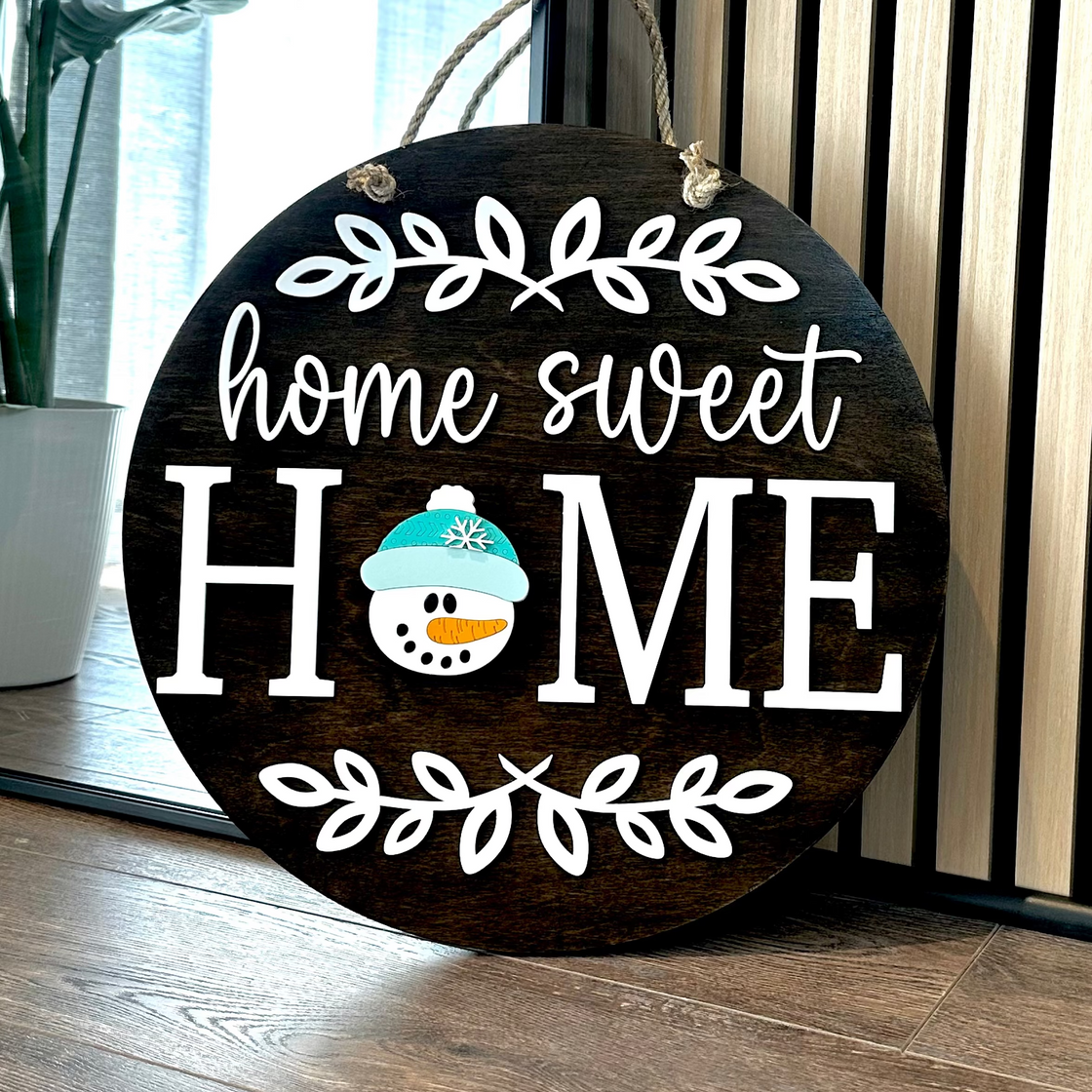Snowman face Insert For ROUND Welcome Sign