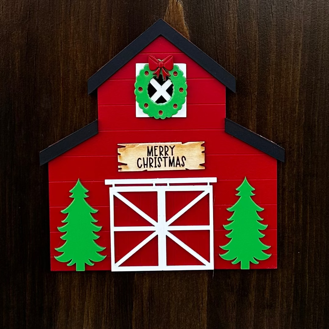 Christmas Barn Insert for 5' Tall Welcome Sign