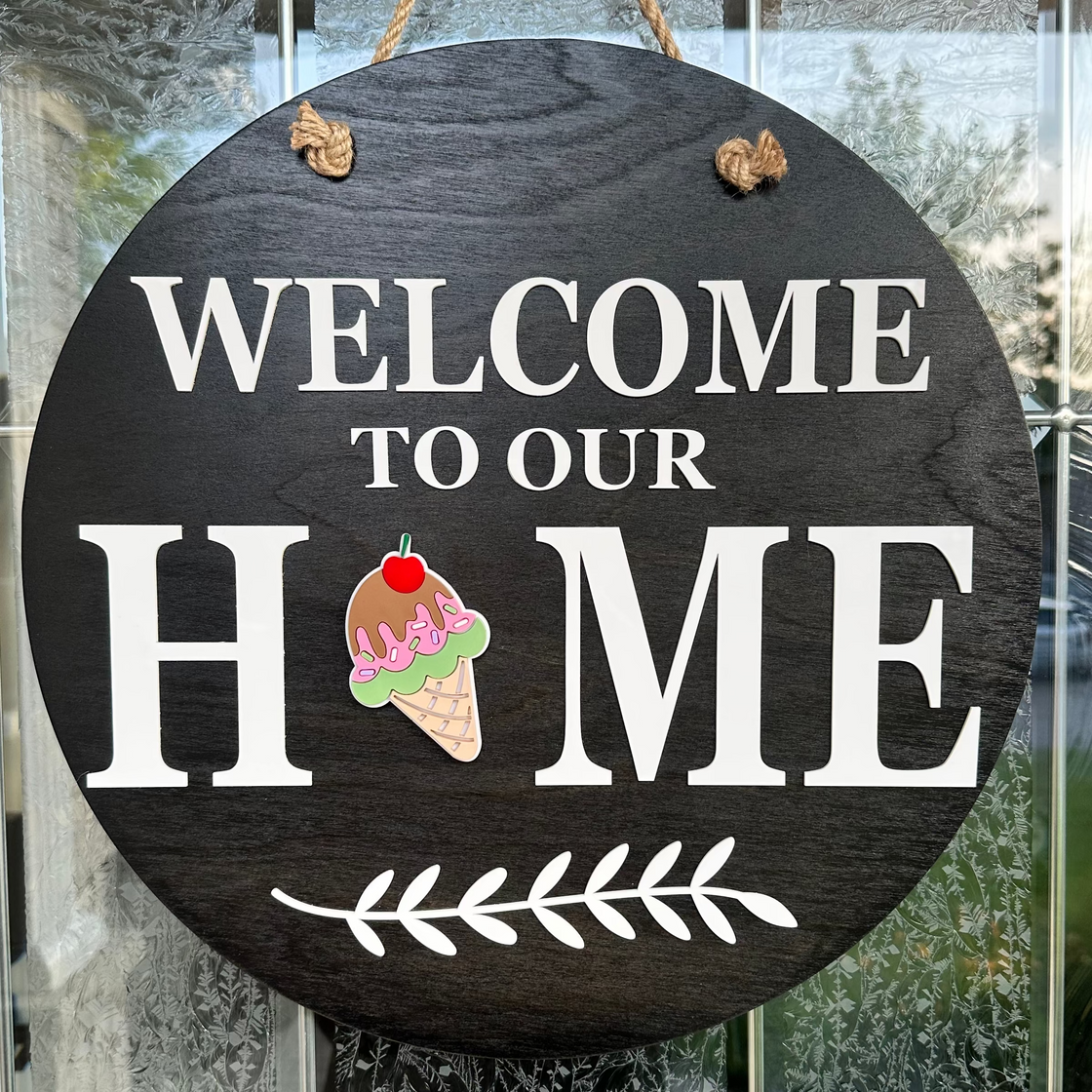 Ice Cream Insert For ROUND Welcome Sign