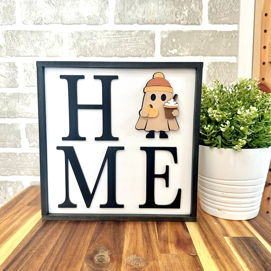 Fall ghost Insert For ROUND Welcome Sign