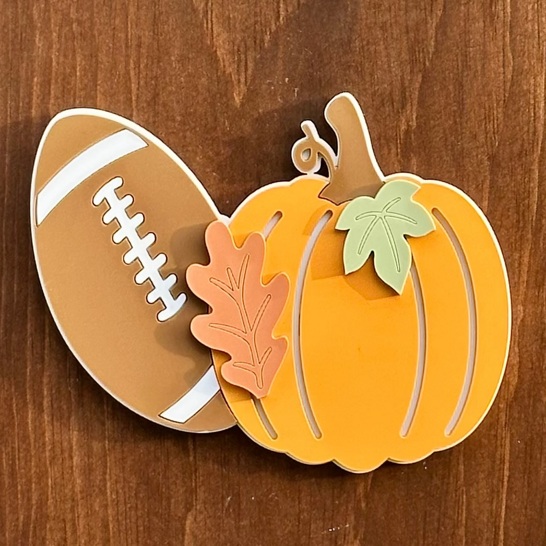 Football & Pumpkin Insert for 5' Tall Welcome Sign