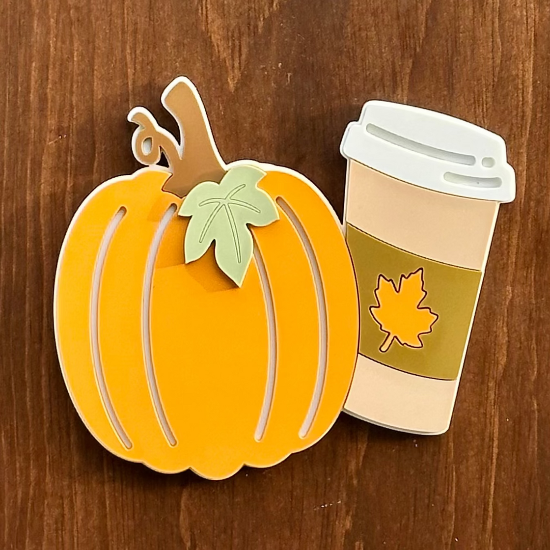 Latte & Pumpkin Insert  for Welcome Sign