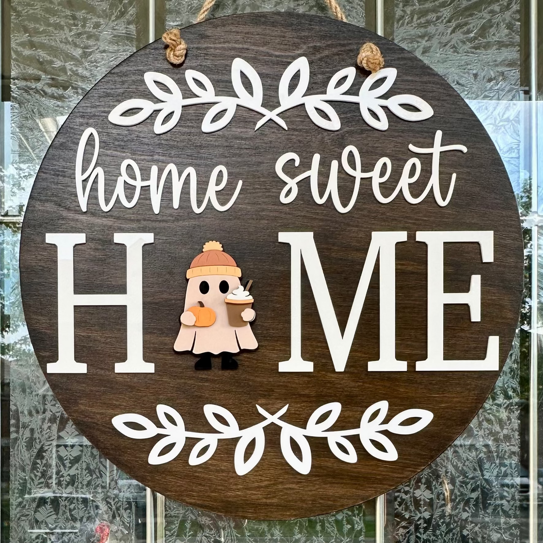 Fall ghost Insert For ROUND Welcome Sign
