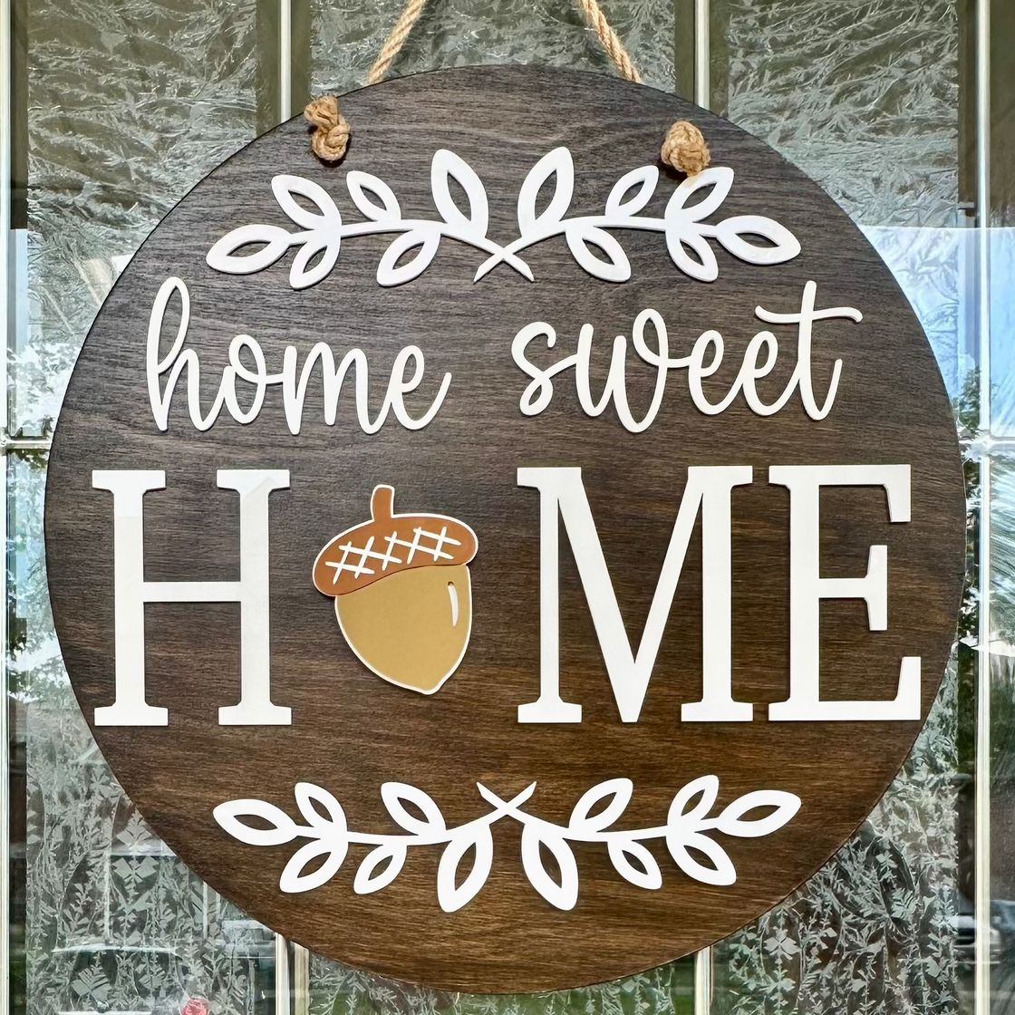 Acorn Insert For ROUND Welcome Sign