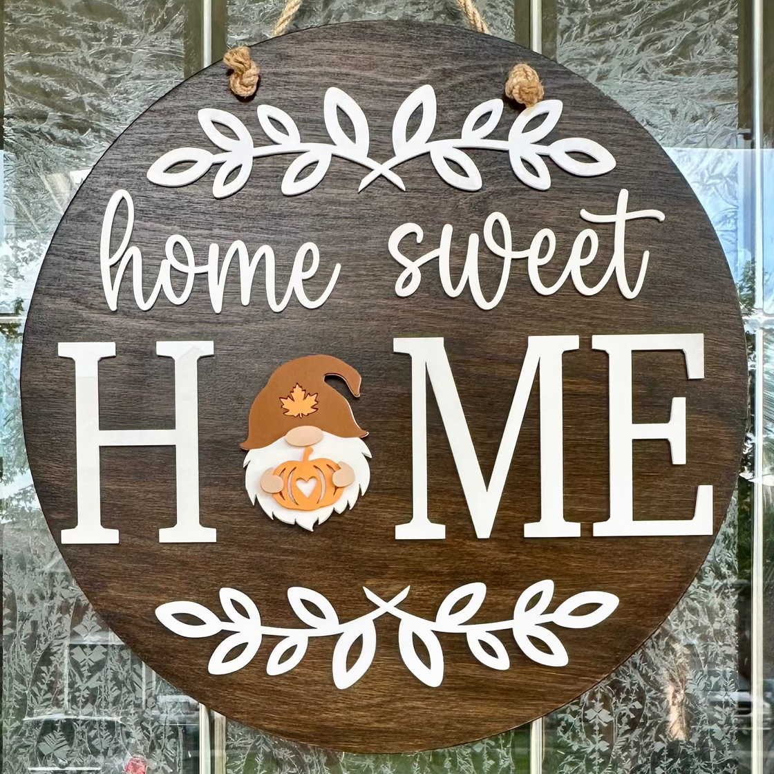 Fall Gnome Insert For ROUND Welcome Sign
