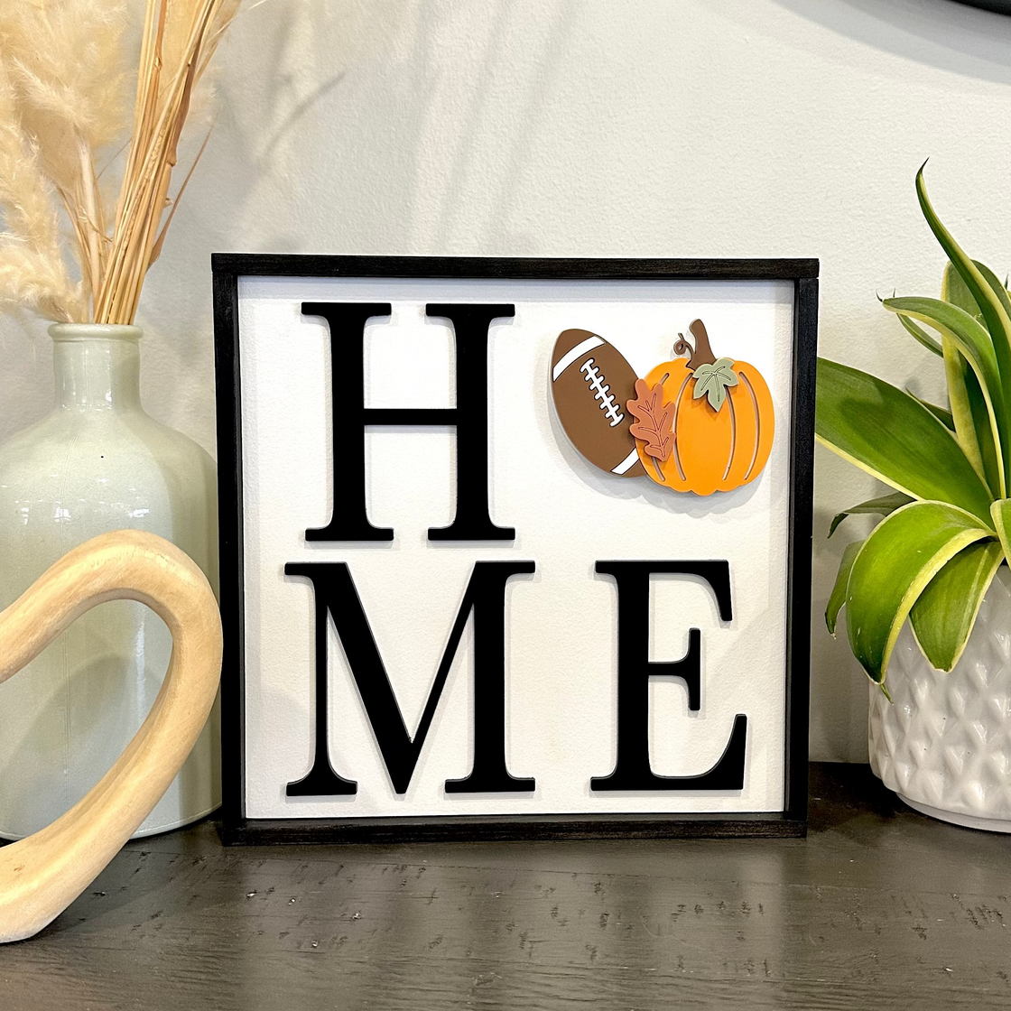 Football & Pumpkin Insert For ROUND Welcome Sign