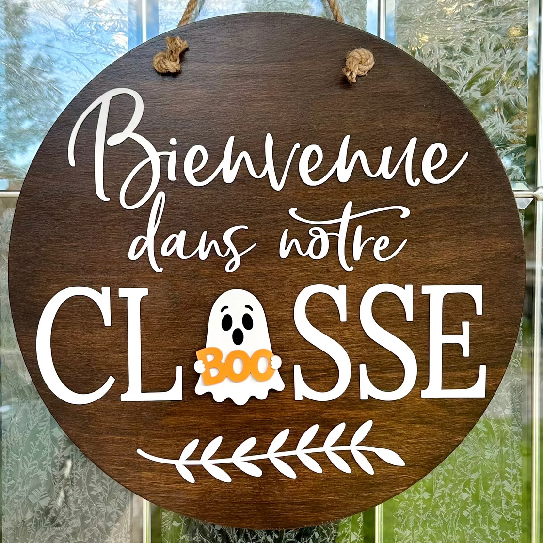 Boo Ghost Insert For ROUND Welcome Sign