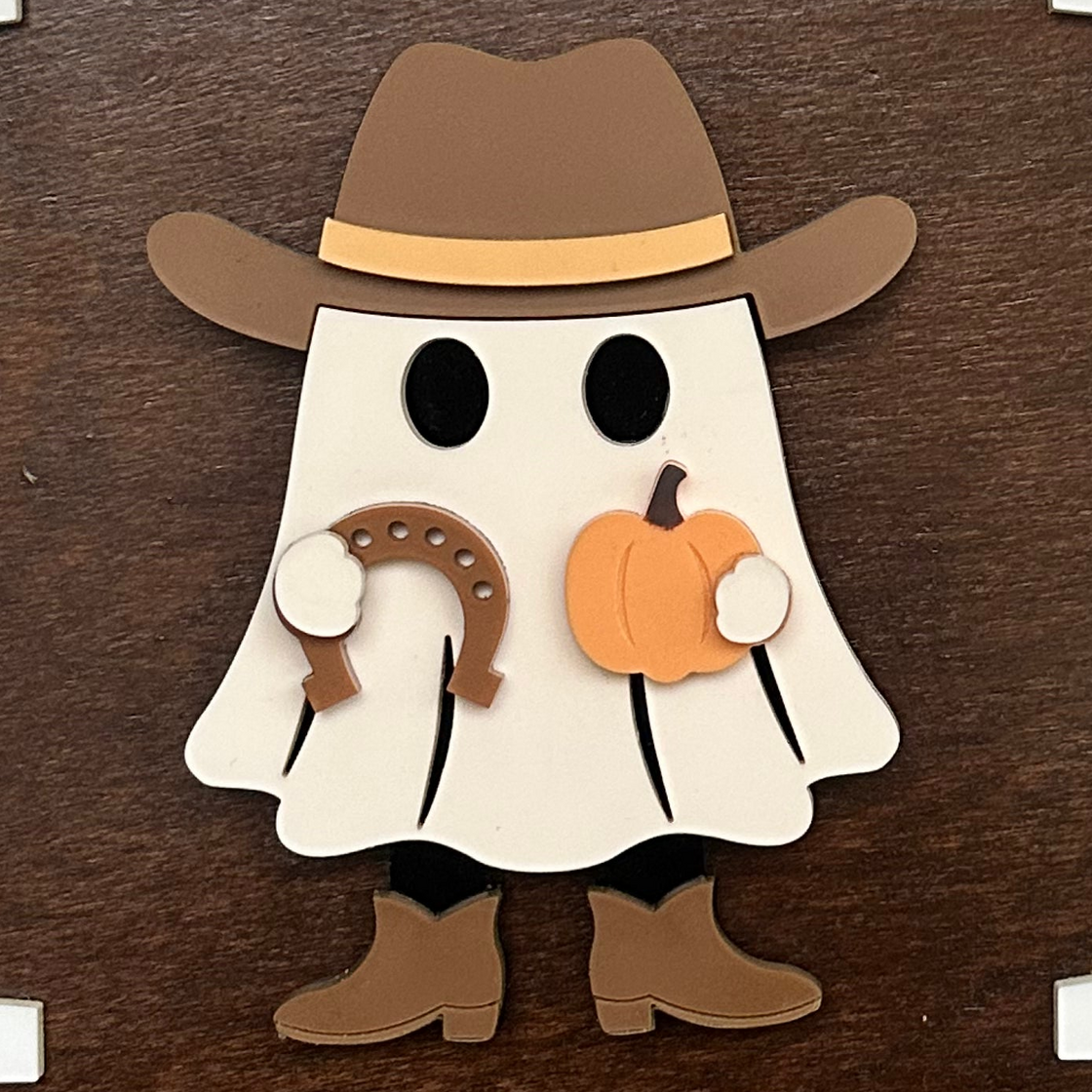 Cowboy Ghostie Insert for 5' Tall Welcome Sign