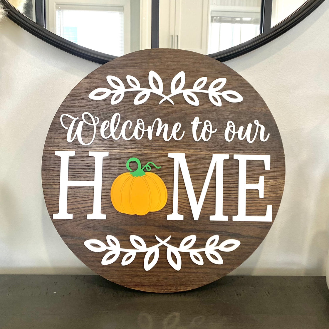 Pumpkin Insert For ROUND Welcome Sign