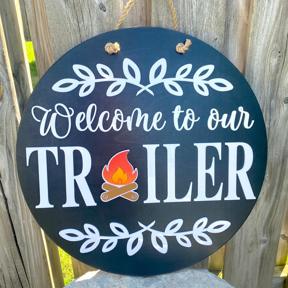 Camp Fire Insert For ROUND Welcome Sign