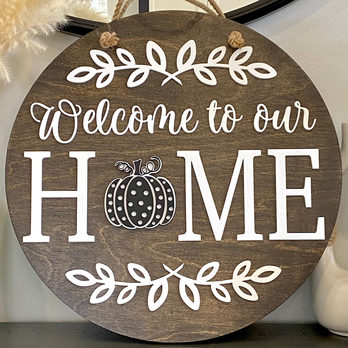 Polka dot Pumpkin Insert For ROUND Welcome Sign