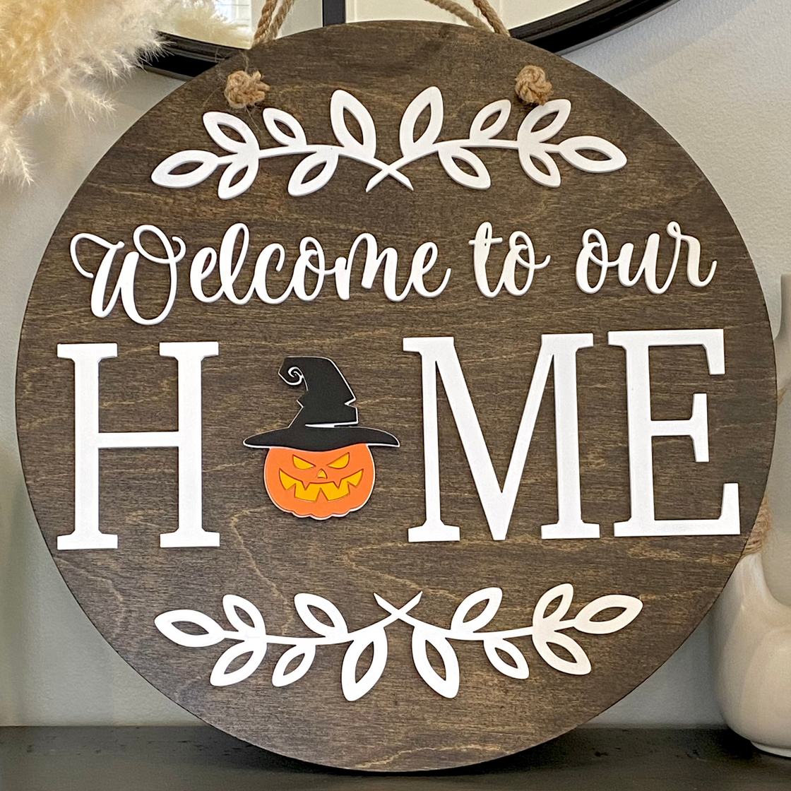 Jack-o-lantern Insert For ROUND Welcome Sign