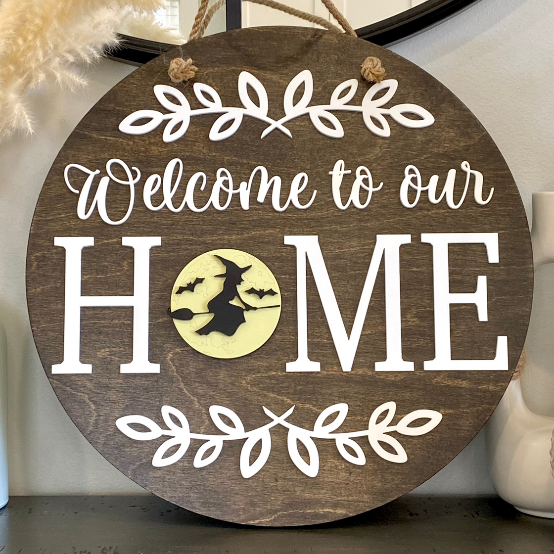 Witch Insert For ROUND Welcome Sign