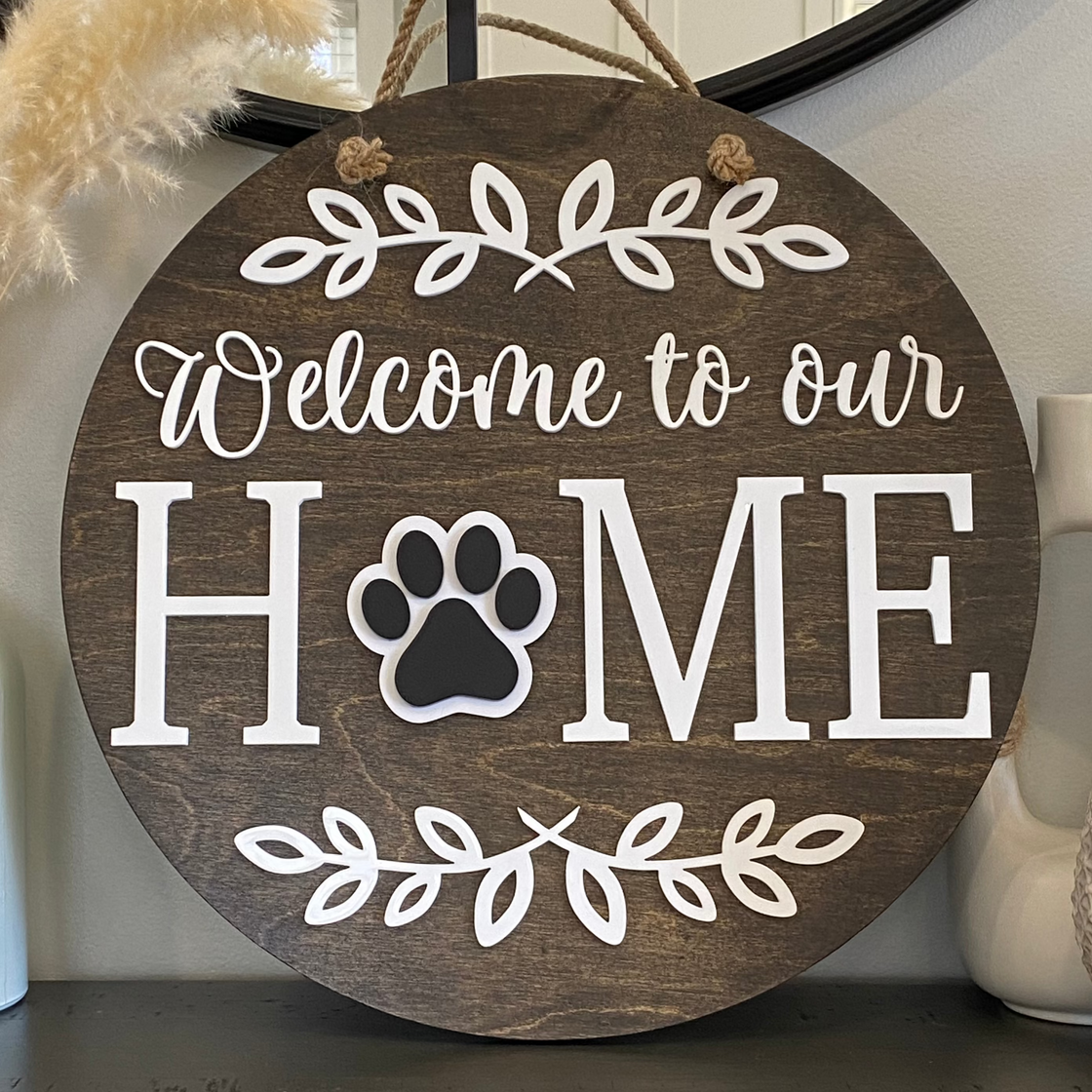 Paw Insert For ROUND Welcome Sign