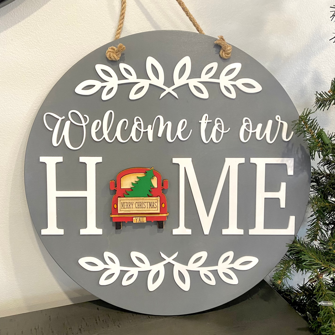 Red Truck Insert For ROUND Welcome Sign