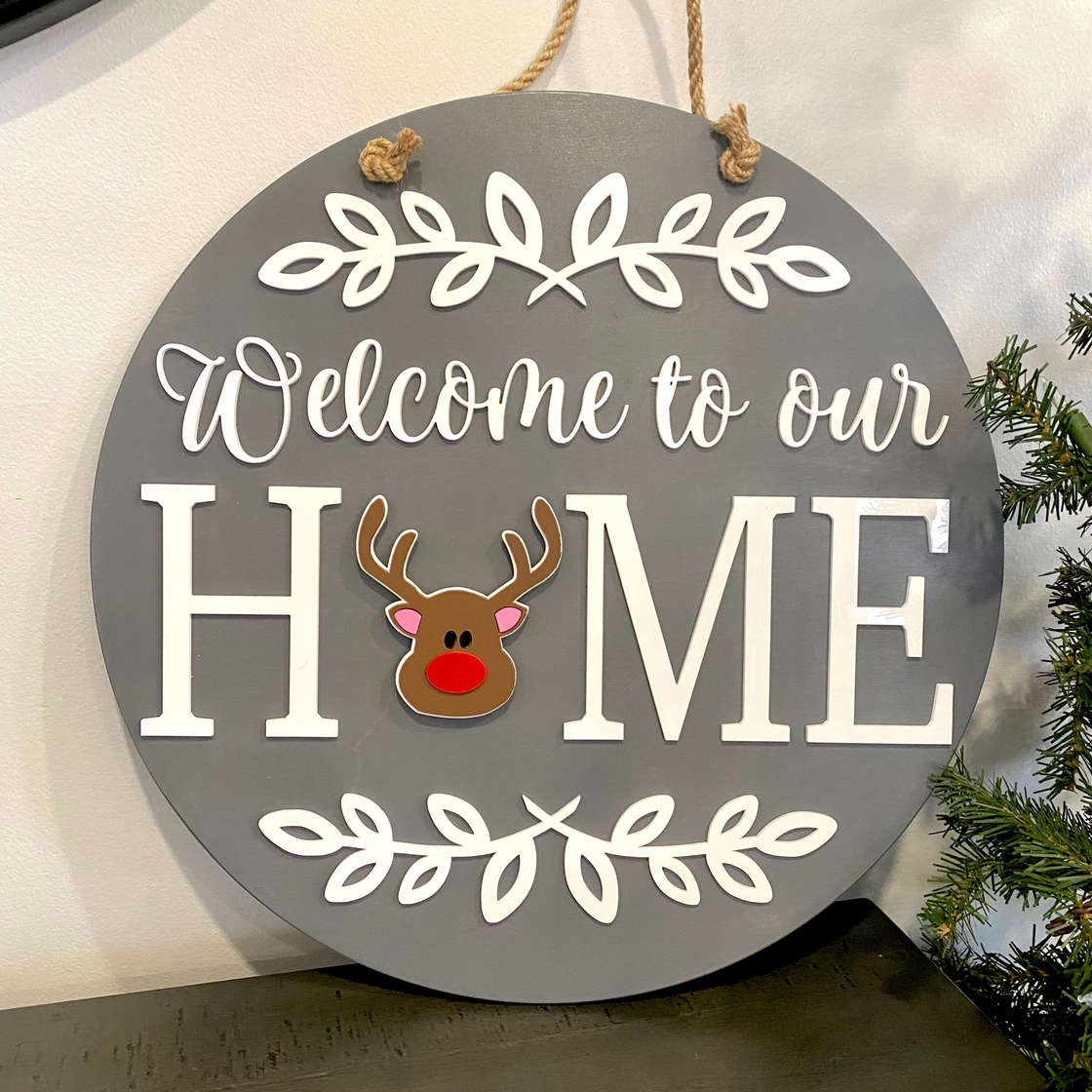 Reindeer Insert For ROUND Welcome Sign