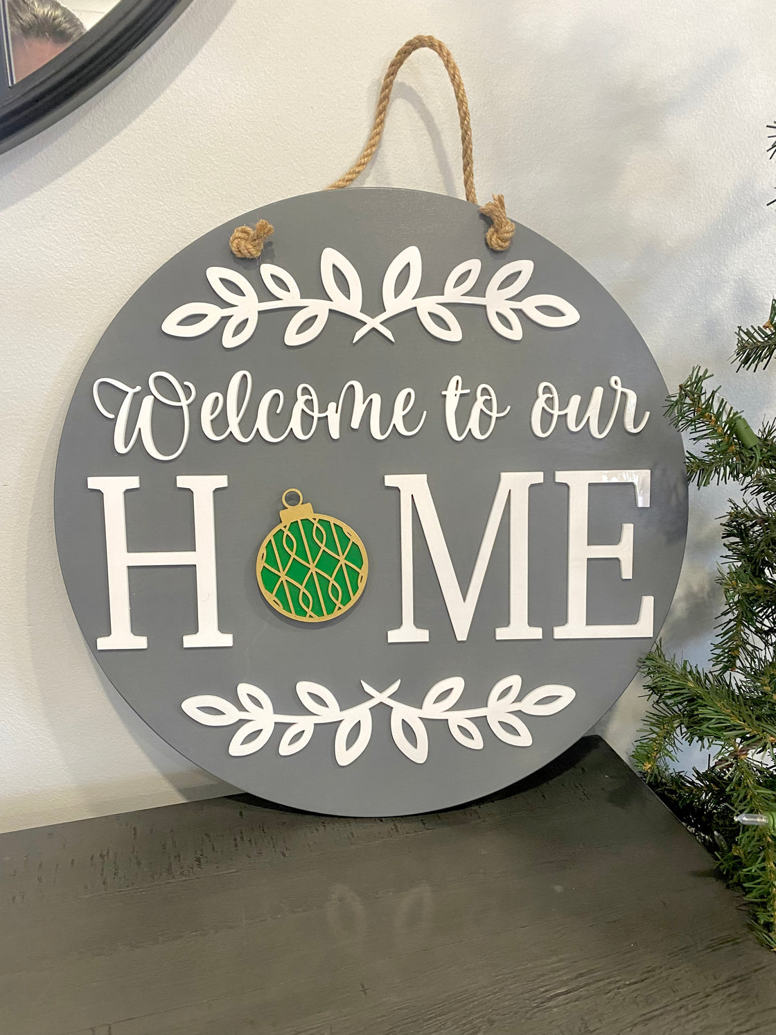 Christmas Ball Ornament Insert For ROUND Welcome Sign