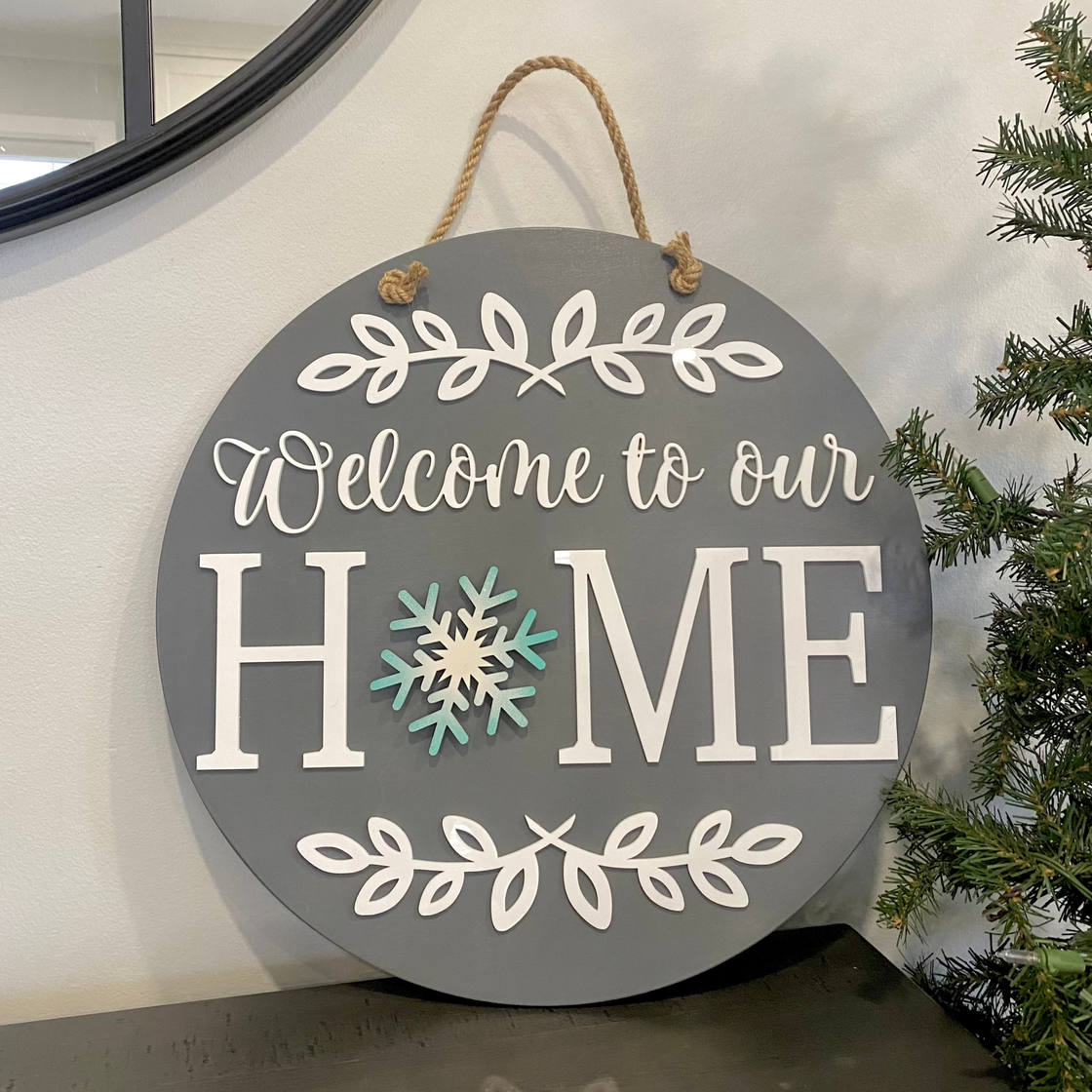 Snowflake Insert For ROUND Welcome Sign