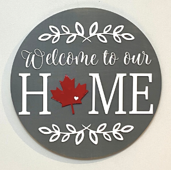 Canada Day Leaf Insert For ROUND Welcome Sign