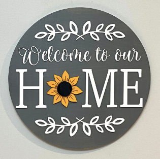 Sunflower Insert For ROUND Welcome Sign