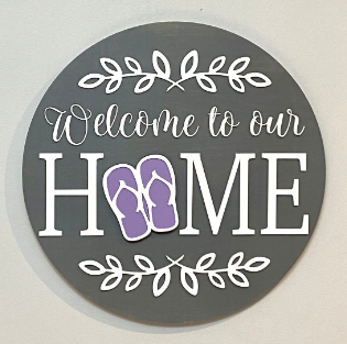 Flip Flops Insert For ROUND Welcome Sign