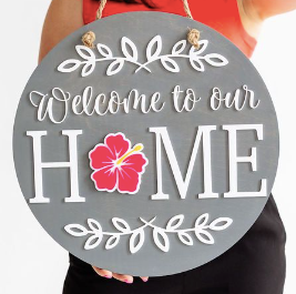 Hibiscus Insert For ROUND Welcome Sign