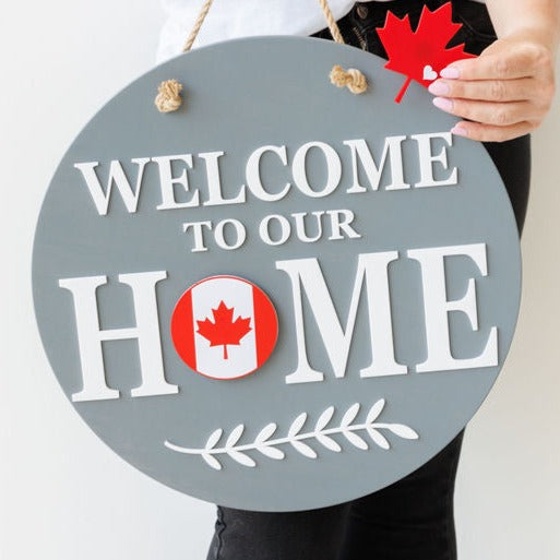 Canada Day Flag Insert For ROUND Welcome Sign