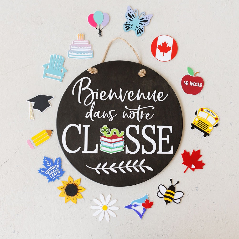 16" Interchangeable ROUND Bienvenue Dans Notre Classe